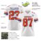 White2267-2 Custom White Orange-Royal Authentic Football Jersey