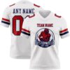 Custom White Red-Navy Authentic Football Jersey