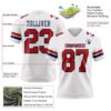 Custom White Red-Navy Authentic Football Jersey