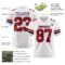 White2269-2 Custom White Red-Navy Authentic Football Jersey