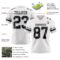 White2282-2 Custom White Black-Gray Authentic Football Jersey