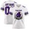 White2283-1 Custom White Purple-Black Authentic Football Jersey