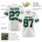 White2284-2 Custom White Kelly Green-Black Authentic Football Jersey
