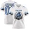 Custom White Light Blue-Black Authentic Football Jersey