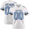 Custom White Light Blue-Black Authentic Football Jersey
