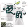Custom White Midnight Green-Black Authentic Football Jersey