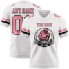 Custom White Medium Pink-Black Authentic Football Jersey