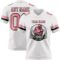 White2291-1 Custom White Medium Pink-Black Authentic Football Jersey