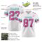 White2295-2 Custom White Pink-Aqua Authentic Football Jersey