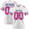White2296 Custom White Pink Black-Light Blue Authentic Football Jersey