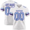 Custom White Light Blue-Purple Authentic Football Jersey