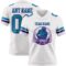 White2303-1 Custom White Teal-Purple Authentic Football Jersey