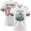 Custom White Medium Pink-Green Authentic Football Jersey