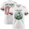 White2307-1 Custom White Medium Pink-Green Authentic Football Jersey