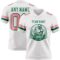 White2310-1 Custom White Medium Pink-Kelly Green Authentic Football Jersey