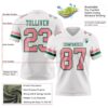 Custom White Medium Pink-Kelly Green Authentic Football Jersey
