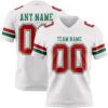 Custom White Red-Kelly Green Authentic Football Jersey