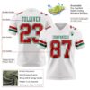 Custom White Red-Kelly Green Authentic Football Jersey