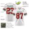 Custom White Red-Kelly Green Authentic Football Jersey
