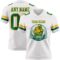 Custom White Kelly Green-Gold Authentic Football Jersey