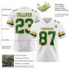 Custom White Kelly Green-Gold Authentic Football Jersey