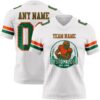 Custom White Kelly Green-Orange Authentic Football Jersey