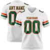 Custom White Kelly Green-Orange Authentic Football Jersey