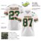 White2313-2 Custom White Kelly Green-Orange Authentic Football Jersey