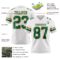 White2314-2 Custom White Kelly Green-Old Gold Authentic Football Jersey