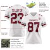 Custom White Crimson-Gray Authentic Football Jersey