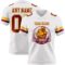 White2317-1 Custom White Crimson-Gold Authentic Football Jersey