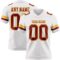 White2317 Custom White Crimson-Gold Authentic Football Jersey
