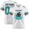 White2318-1 Custom White Aqua-Crimson Authentic Football Jersey