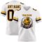 White2322-1 Custom White Brown-Gold Authentic Football Jersey