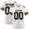 Custom White Olive-Black Authentic Football Jersey