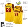 Custom Yellow Red-Royal Authentic Basketball Jersey