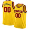 Custom Yellow Red-Royal Authentic Basketball Jersey