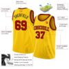 Custom Yellow Red-Black Authentic Basketball Jersey