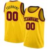 Custom Yellow Maroon-Black Authentic Basketball Jersey