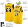 Custom Yellow Navy-White Authentic Basketball Jersey