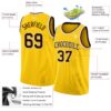 Custom Yellow Brown-White Authentic Basketball Jersey