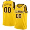 Custom Yellow Brown-White Authentic Basketball Jersey