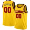 Custom Yellow Red-Navy Authentic Basketball Jersey