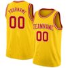 Custom Yellow Red-White Authentic Basketball Jersey