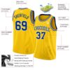 Custom Yellow Royal-White Authentic Basketball Jersey
