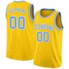 Custom Yellow Light Blue-White Authentic Basketball Jersey