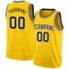 Custom Yellow Black-White Authentic Basketball Jersey