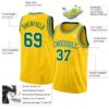 Custom Yellow Kelly Green-White Authentic Basketball Jersey