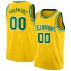 Custom Yellow Kelly Green-White Authentic Basketball Jersey
