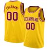 Custom Yellow Maroon-White Authentic Basketball Jersey